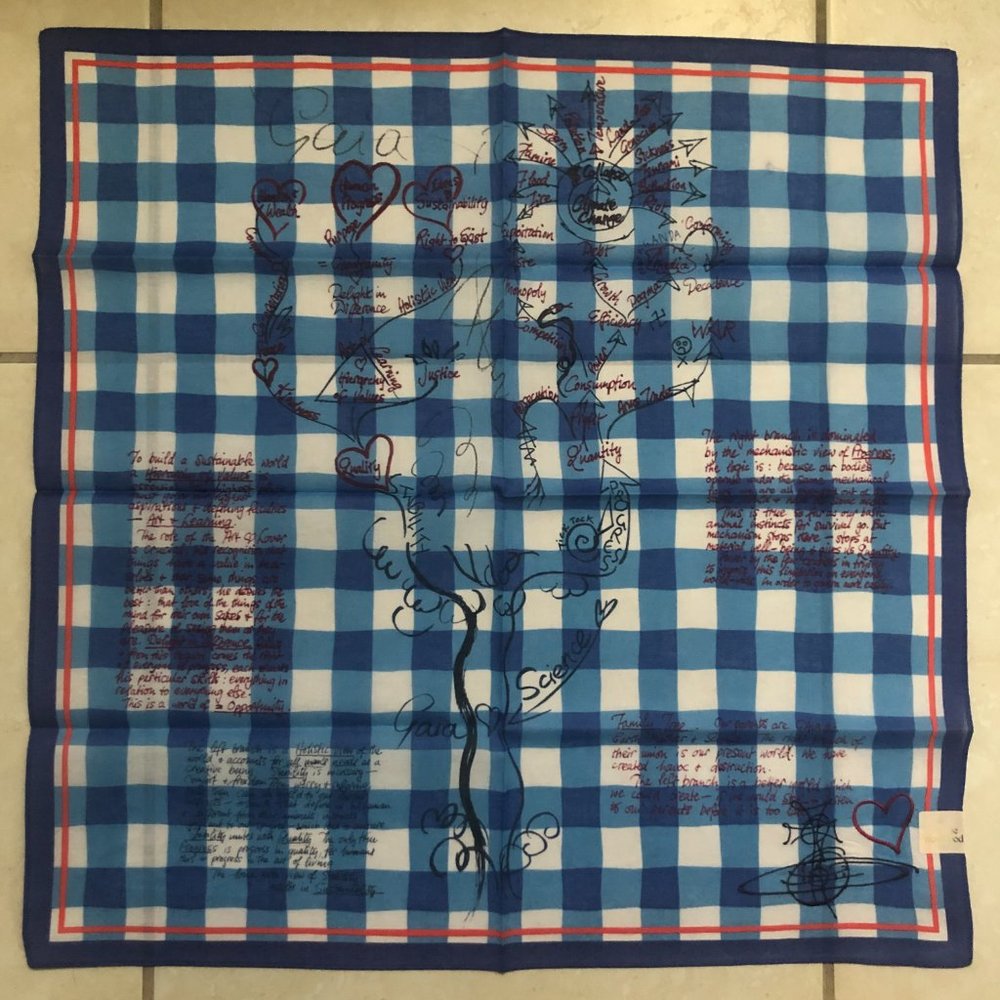 New Vivienne Westwood Handkerchief Scarf Bandana Gaia Theory Climate Revolution